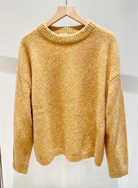 旦可韵幻彩Amara丝绒圆领套头长袖羊绒衫