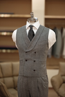 双排扣马甲背心青果领