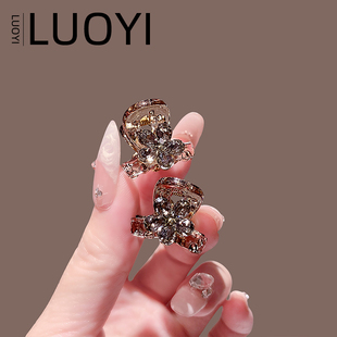 2025新款高级感水晶花朵小抓夹女新款前额刘海碎发夹小号侧边夹子