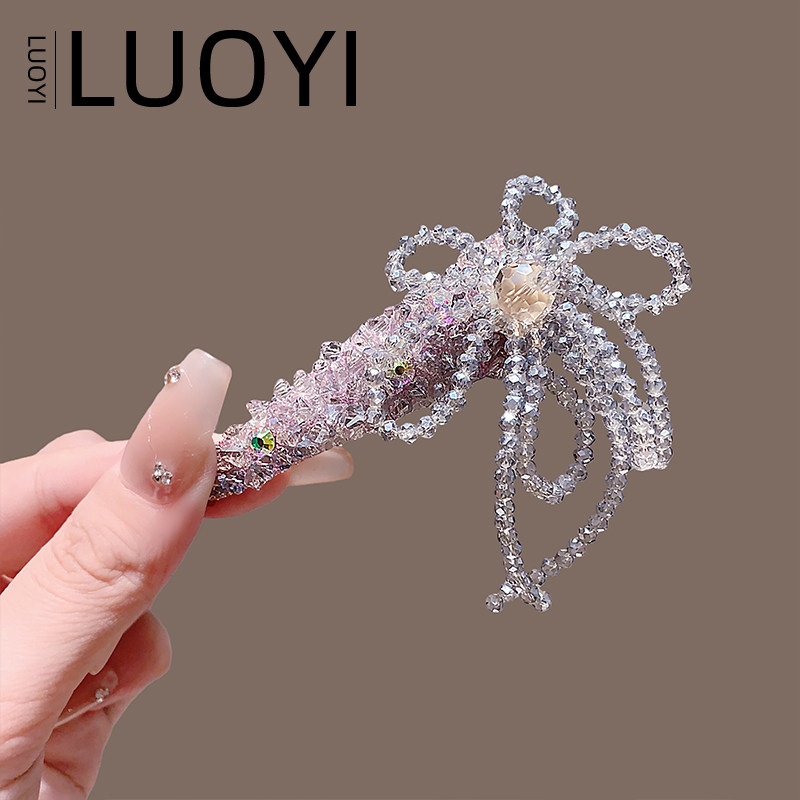 韩系水晶蝴蝶结满钻百搭发夹