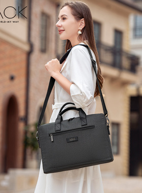 VACK简约商务手提电脑包男女轻便通勤公文包适用于华为苹果13寸联想小新14英寸戴尔华硕惠普笔记本单肩包