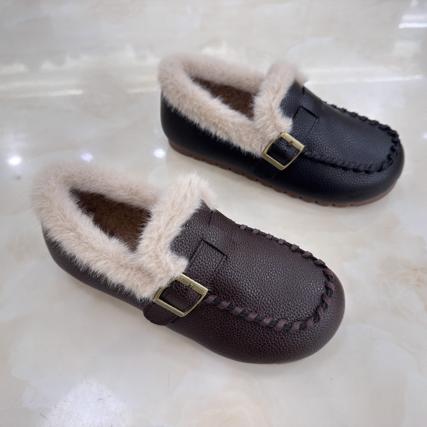 卡莱特斯2025冬季新款软底加绒舒适防滑保暖豆豆鞋女棉鞋子310003,女鞋,棉鞋,淘宝优惠券,粉丝福利购,淘宝优惠卷