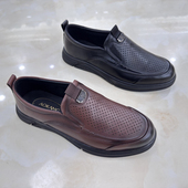 奥康2025夏新款 1251821012 正品 牛皮休闲镂空平底舒适男皮凉鞋 单鞋