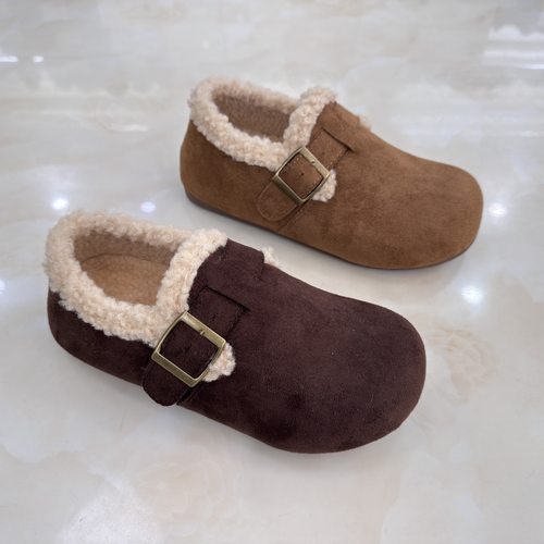 卡莱特斯2025秋冬新款平底休闲加绒保暖勃肯鞋子棉鞋正品956101-5