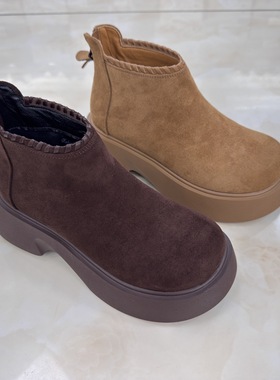 卡莱特斯2025 秋新款松糕底休闲百搭勃肯短靴女单靴子正品256080