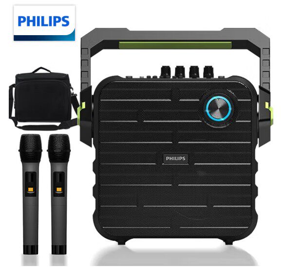 飞利浦 SD60S电池SD60话筒蓝牙插卡音箱大功率广场舞户外便携音响