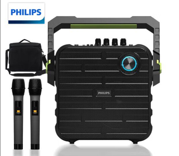 飞利浦SD60S电池话筒 广场舞音箱 户外拉杆音响 便携式音响充电器