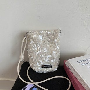 精致ins风简约 斜挎包链条单肩爆款 H7高配版 亮片水桶包包小众新款