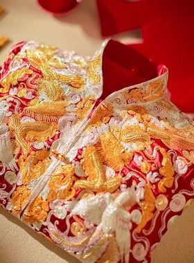 新中式五福龙凤褂新娘2025新款秀禾服结婚嫁衣礼服修身显瘦出阁服