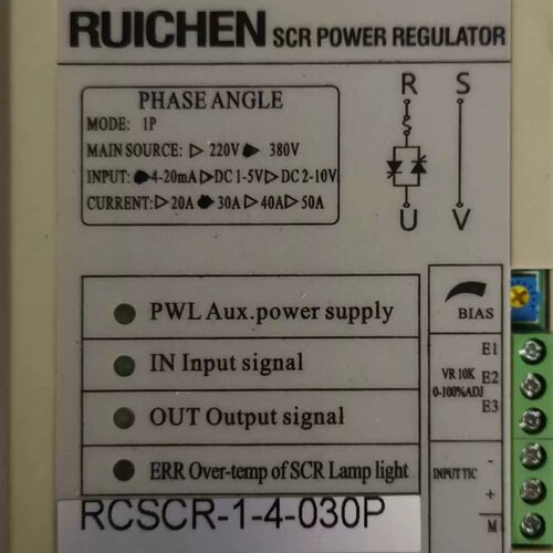 RCSCR-1-4-030P RUICHEN瑞鋮单相电力调整器SCR 30A RCSCR-1-2 正
