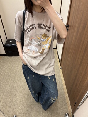 夏季新款t恤韩版小众宠物俱乐部猫咪派对字母印花短袖宽松纯棉潮