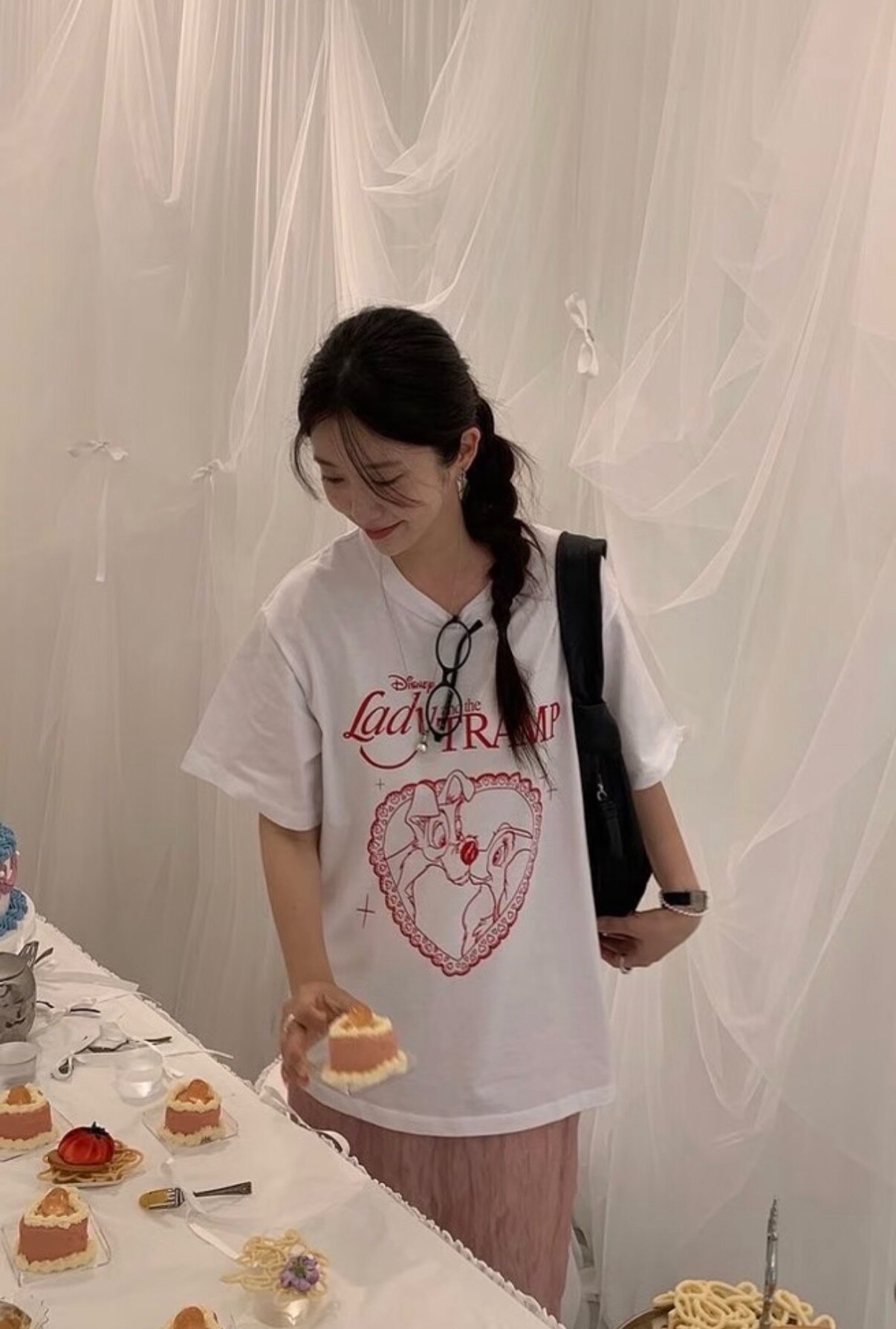 夏季新款纯棉t恤韩国潮牌卡通小狗爱心印花短袖圆领童趣少女休闲