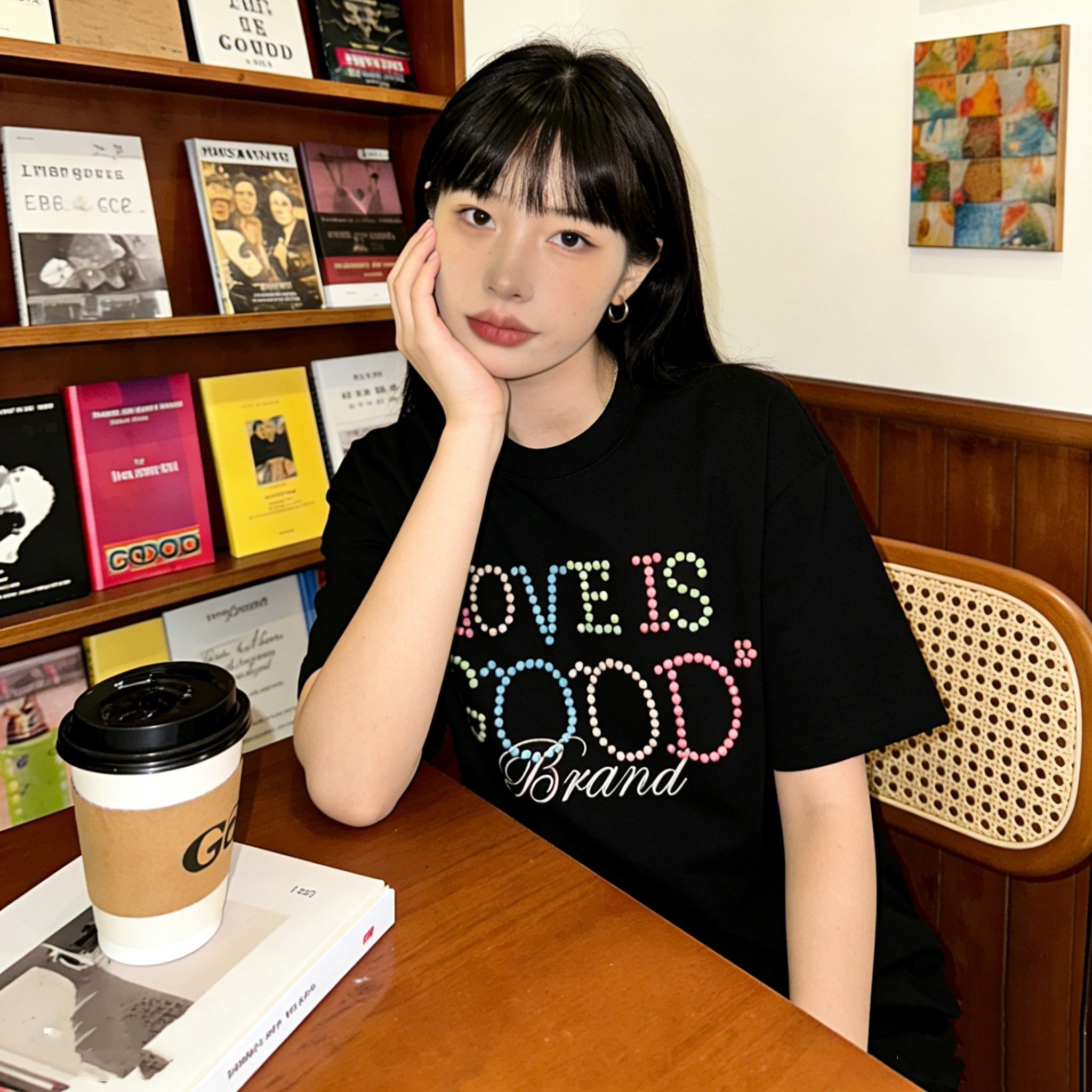 夏季新款韩范美式休闲感字母印花圆领短袖T恤女个性上衣潮牌宽松