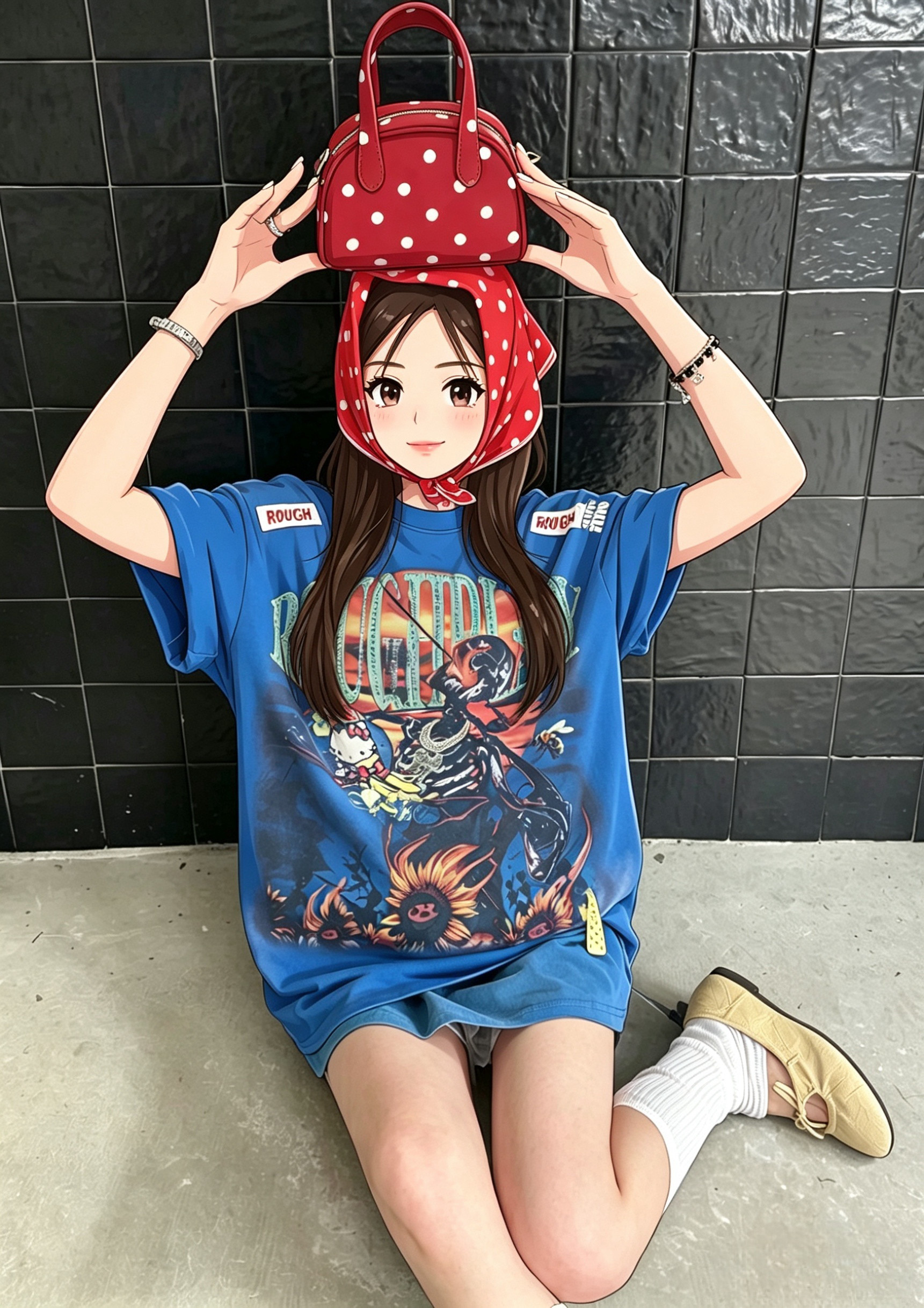 夏季新款韩范美式休闲感字母印花圆领短袖T恤女个性镶钻潮牌宽松