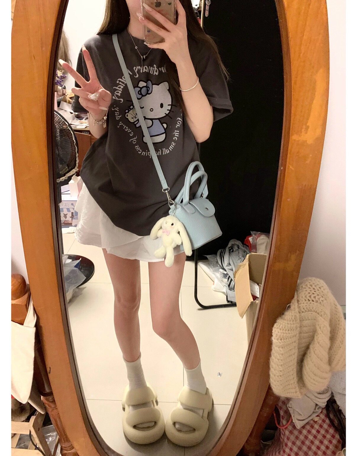夏季新款t恤女韩版金智秀同款复古卡通Holle印花短袖纯棉宽松明星