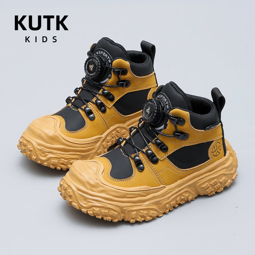 kutk儿童户外鞋2026秋冬季男童运动登山鞋子徒步短靴女童马丁靴潮