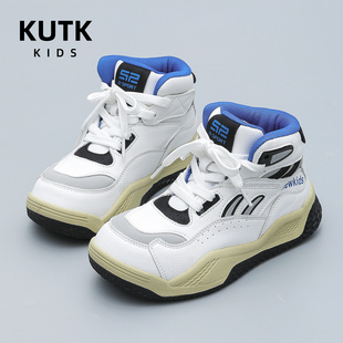 kutk儿童篮球鞋2025秋冬新款男童高帮运动鞋女童加绒保暖棉鞋板鞋