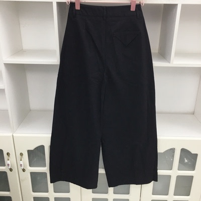 高腰黑色工装裤弯刀裤阔腿裤