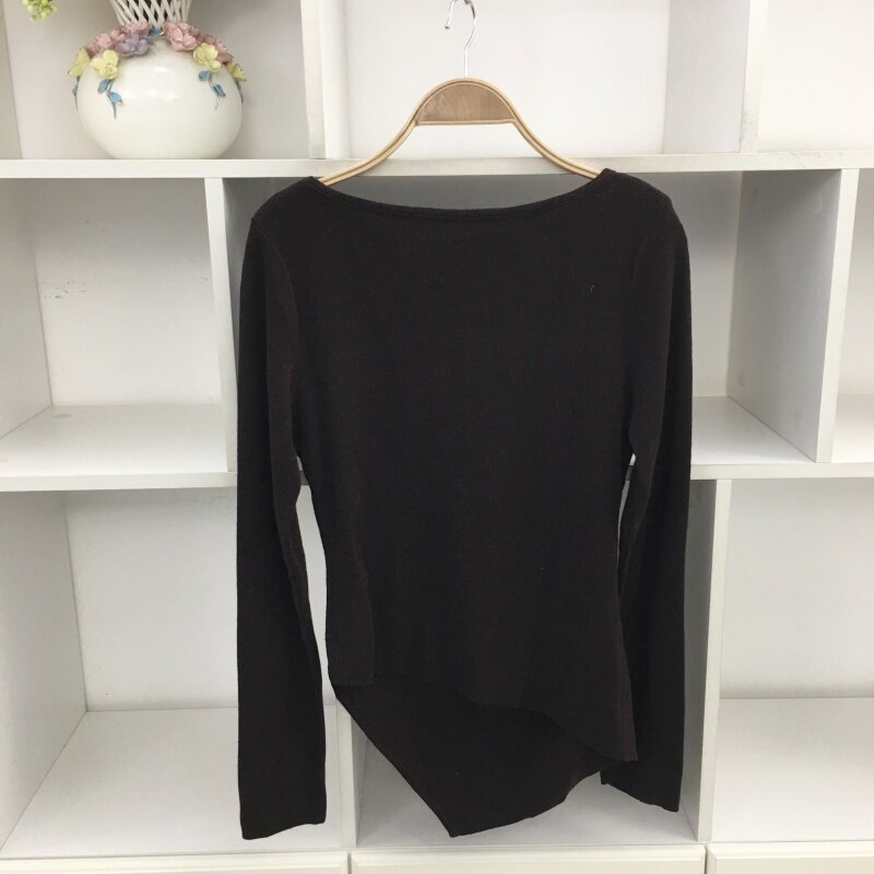 麻花圆领一字肩长袖黑色羊毛毛衣毛针织衫套头打底衫软糯保暖上衣