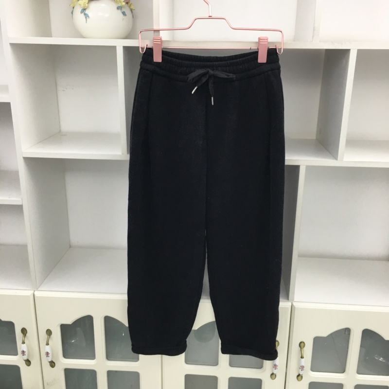 冬高腰黑色加绒加厚款灯芯绒卫裤