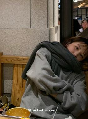 新疆包邮近期分享| 围巾 一戴就发热出门随带纯灰舒适软糯围巾男