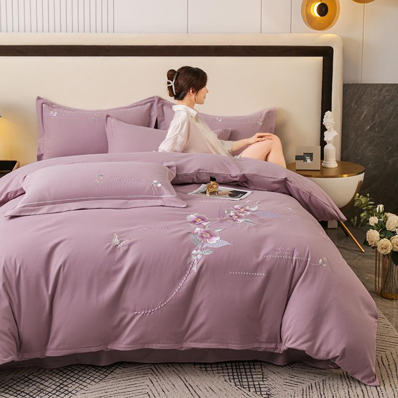 新疆包邮磨毛四件套100全棉纯棉秋冬季床单高端床上用品加厚保暖