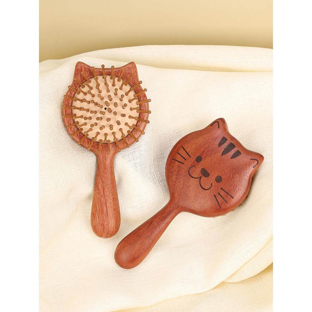 新疆包邮红檀香木气垫梳可爱小猫气囊梳子实木按摩梳头部经络梳女,家庭/个人清洁工具,梳子/化妆梳/按摩梳,淘宝优惠券,粉丝福利购,淘宝优惠卷