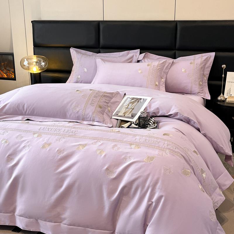 新疆包邮母婴级A类加厚纯棉磨毛四件套秋冬全棉保暖紫色床单被套