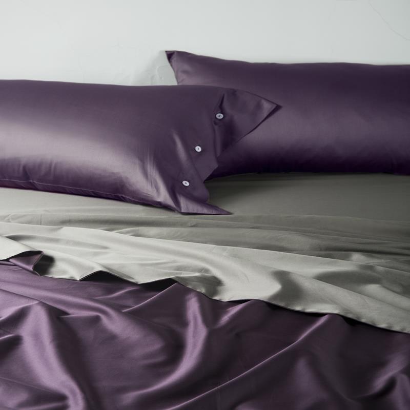 新疆包邮出口欧美80支埃及长绒棉纯棉四件套贡缎全棉纯色简约床上