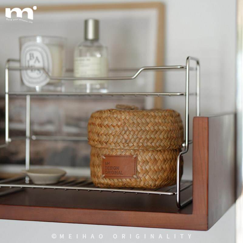 新疆包邮ins天然海草编织收纳筐带盖子厨房姜蒜收纳篮圆形桌面杂