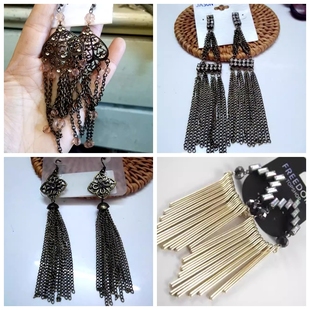 欧美镶钻流苏夸张耳环耳钉耳饰有重量大款夸张高级感镶嵌宝石锆石