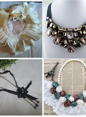 黑色蕾丝夸张瑞丽风锁骨链新品