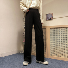 Real price winter Plush Rabbit Plush wide leg pants high waist pants