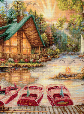 LETI 963 湖边船屋 十字绣 saga格式XSD重绘源文件电子图纸