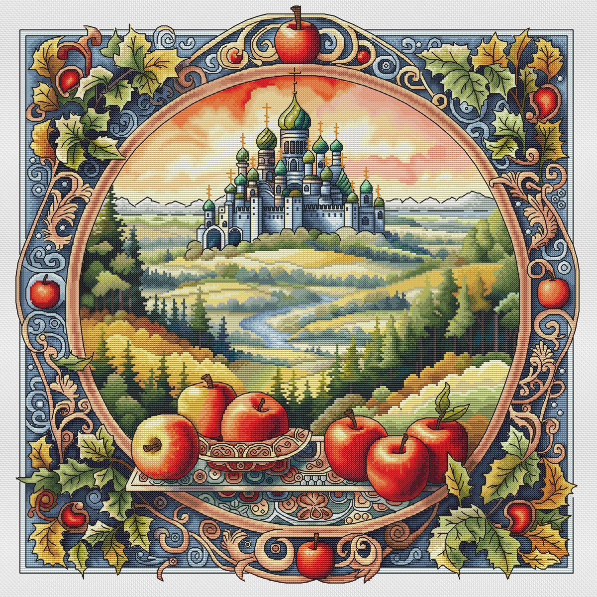 十字绣saga格式XSD重绘电子图纸源文件 城堡远景 原生空间