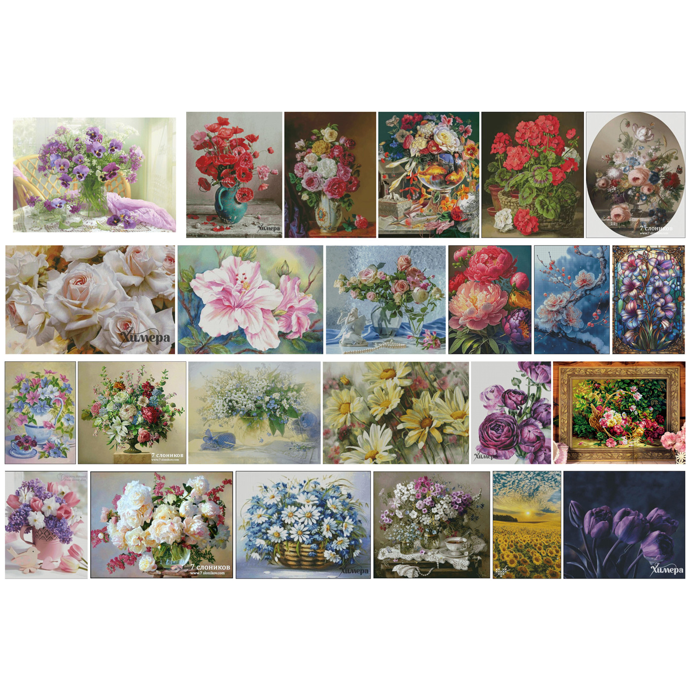 十字绣XSD重绘saga电子图纸源文件 花束花瓶花草花朵系列10