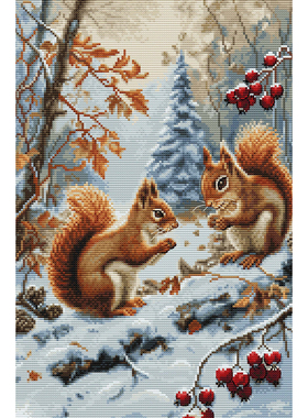Luca-S BU5064 松鼠的快乐十字绣 saga格式XSD重绘源文件电子图纸