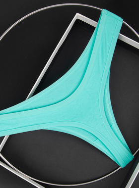 简约轻薄性感内裤女士纯棉丁字T裤无痕运动健身舒适低腰纯色内裤