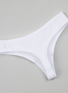 纯棉丁字裤女T裤少女学生低腰内裤性感黑色白色运动健身瑜伽