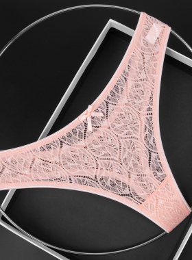 新款女士内衣蝴蝶结蕾丝镂空低腰性感丁字裤舒适裆部纯棉