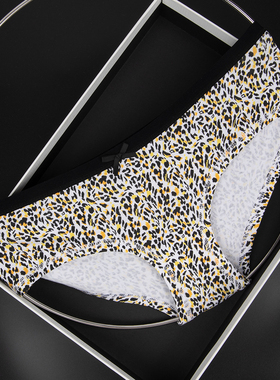 100-180斤胖MM豹纹印花棉质舒适透气内裤纯棉宽边女士低腰三角裤
