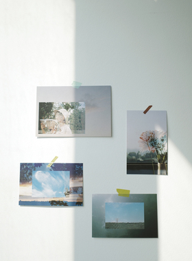 山浮士多原创明信 胶片摄影双重曝光文艺风景装饰卡片scheinflut