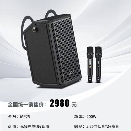 惠威高音质蓝牙手提音箱MP25户外卡拉OK乐器弹唱直播声卡