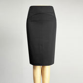 品牌职业装 黑色半身裙包臀裙女2025夏高腰修身 显瘦齐膝直筒裙中裙