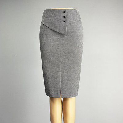 职业装黑色千鸟格半身裙直筒裙