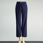 直筒裤 中腰修身 西装 品牌藏青色九分裤 裤 女2025职业装 包臀休闲西裤