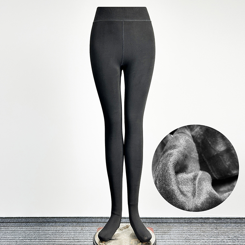 黑色加绒加厚弹力打底裤女2025显瘦保暖外穿光腿神器性感连袜裤