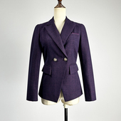 修身 品牌紫色西装 西服女2025职业装 显瘦双排扣商务休闲简约外套