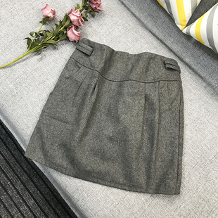 毛呢半身裙女秋冬2020新款 复古a字裙高腰百搭显瘦包臀裙子