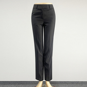 直筒裤 女2025中腰修身 显瘦制服正装 品牌职业装 长裤 裤 西裤 黑色西装